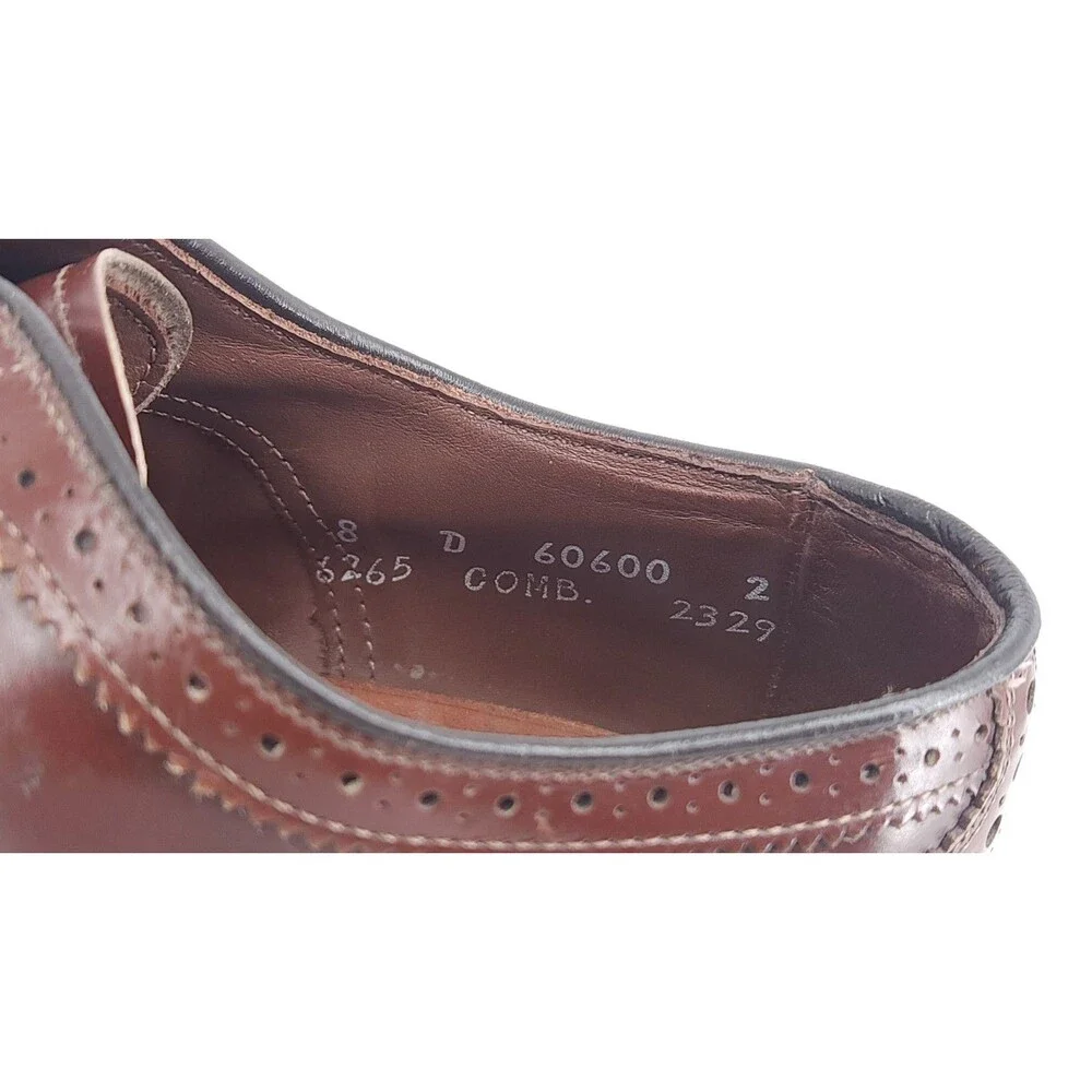Allen Edmonds McAllister Wingtip Oxfords Men's 8 D Burgundy Leather Shoes 60600